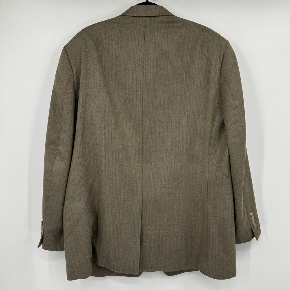 Lauren Ralph Lauren Men 48L Silk Wool Blazer Tan Herringbone Sport Coat 2 Button - Picture 5 of 9